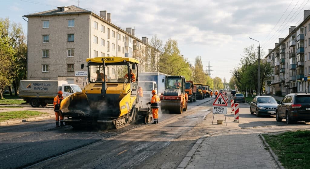 У Миргороді триває масштабне оновлення дорожньої інфраструктури