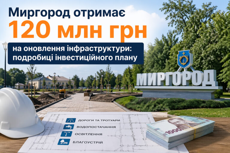 Миргород отримає 120 млн грн на оновлення інфраструктури